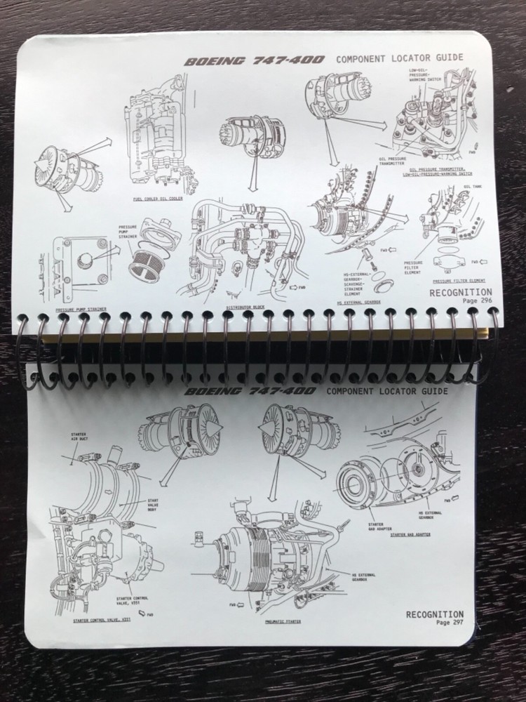 Boeing 747-400 Component Locator Guide Rolls Royce Engine 747 Airplane HandBook