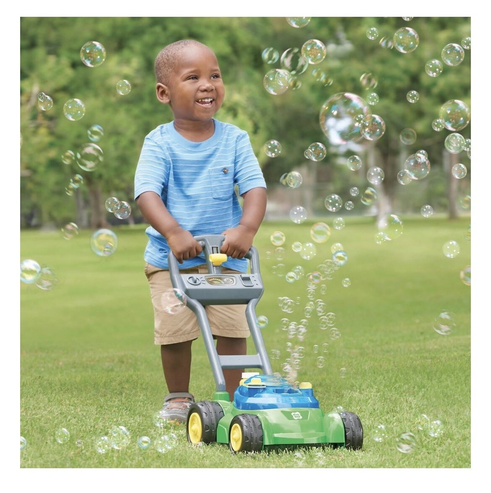 Play Day Push N Bubble Mower Toy with Realistic Sounds! & 4oz Bubble Solution