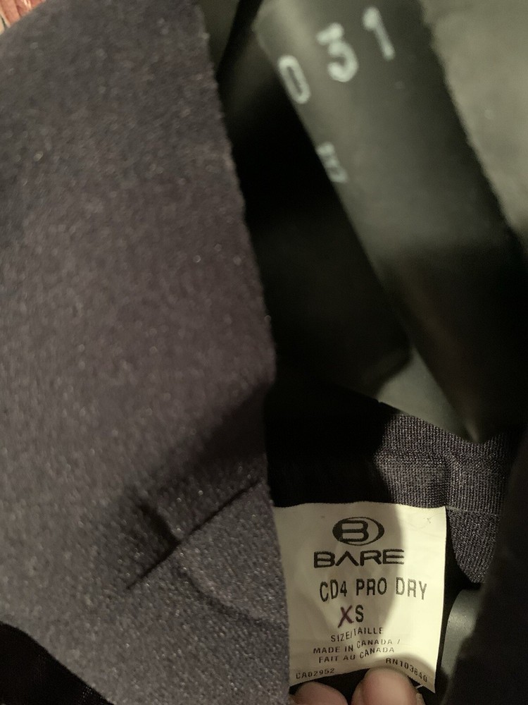 Bare CD4 Pro Dry Drysuit – Size XS – Includes Inflator Hose, Bag & Extras
