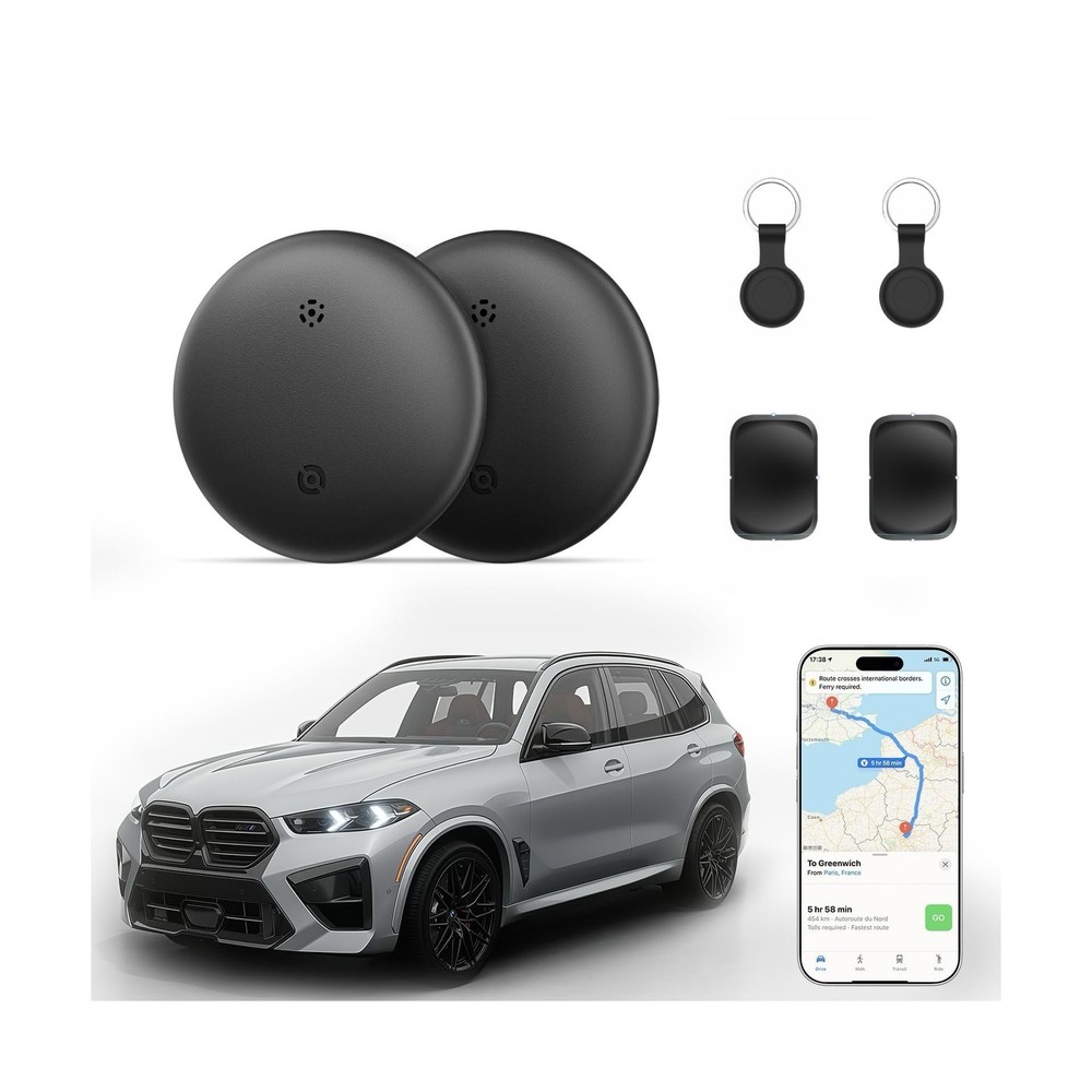 2 Pack GPS Tracker for Vehicles, Works with Android & iOS Apple Fin... Fast Ship
