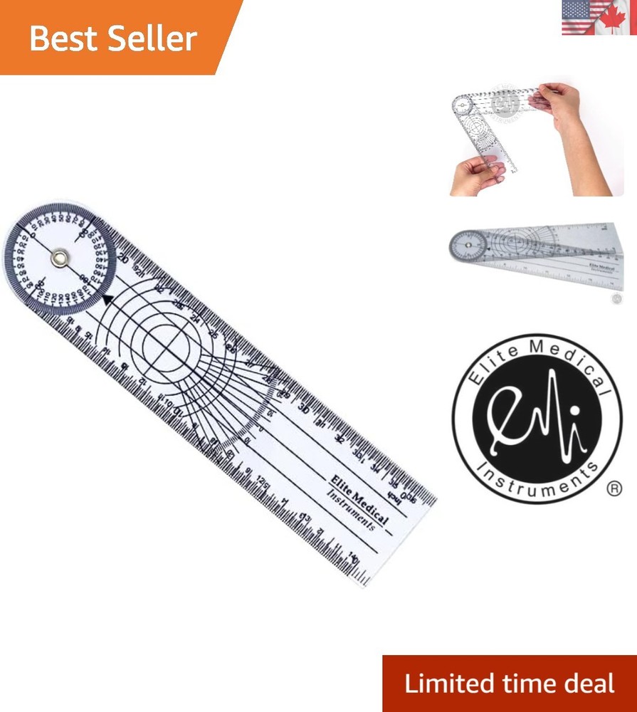 Accurate EMI 8-Inch Spinal Goniometer with 360-Degree Measurement Functionality