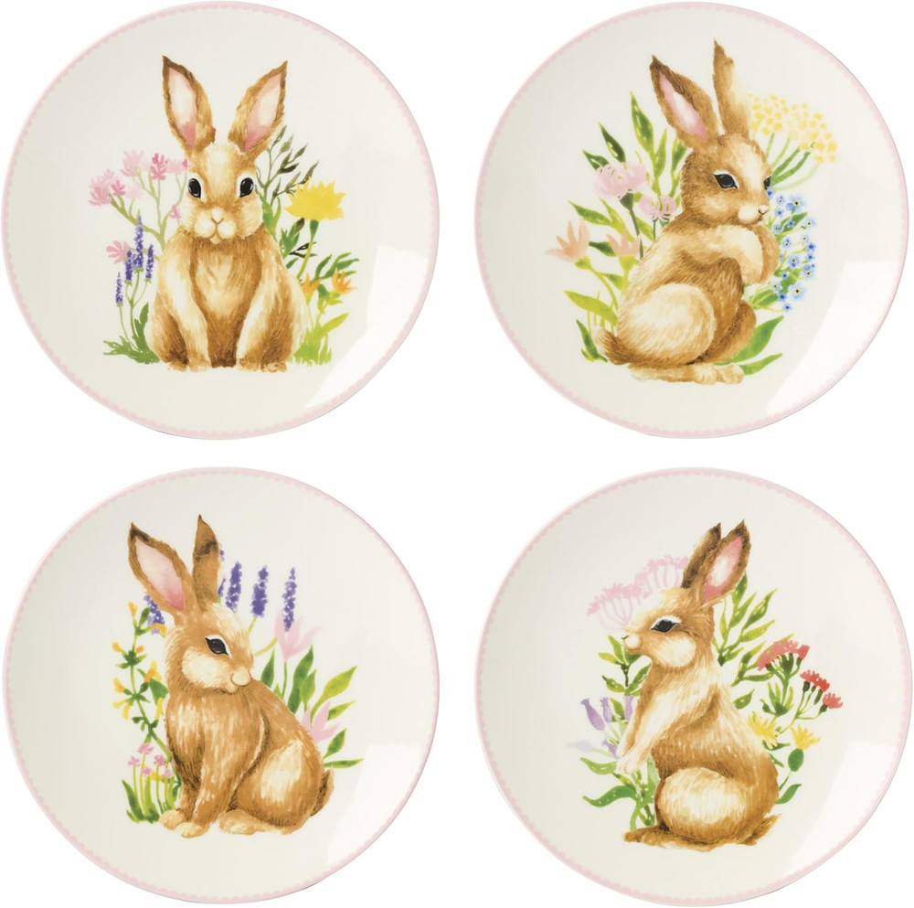 897155 Bunny Accent Plates, Set of 4