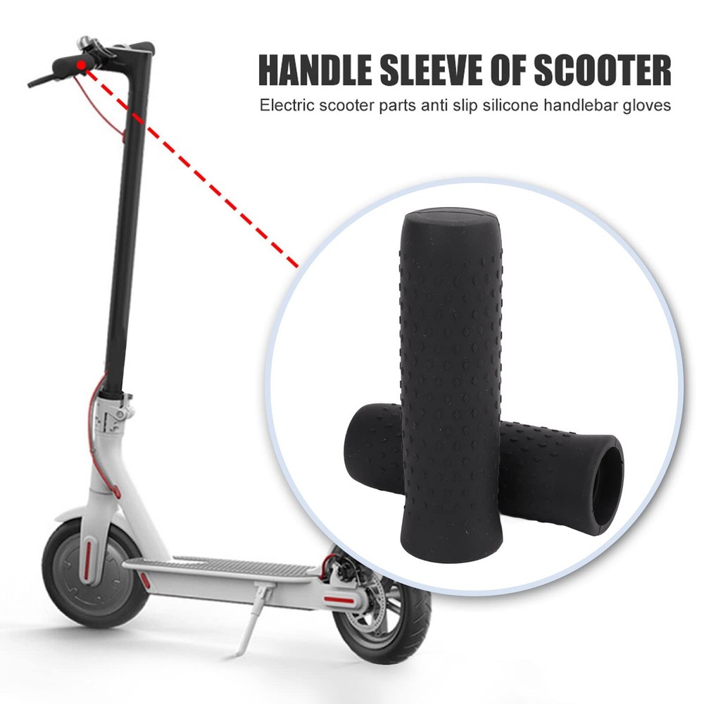 Electric Scooter Handle Sleeve, Protective Silicone Grip Cover Durable Black