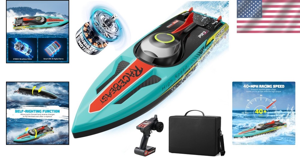 19" Racing Boat with LED Lights & Fishing Function