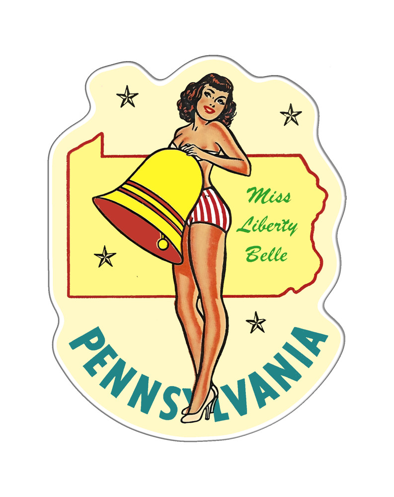 Pennsylvana State Pinup Vintage Sticker Decal