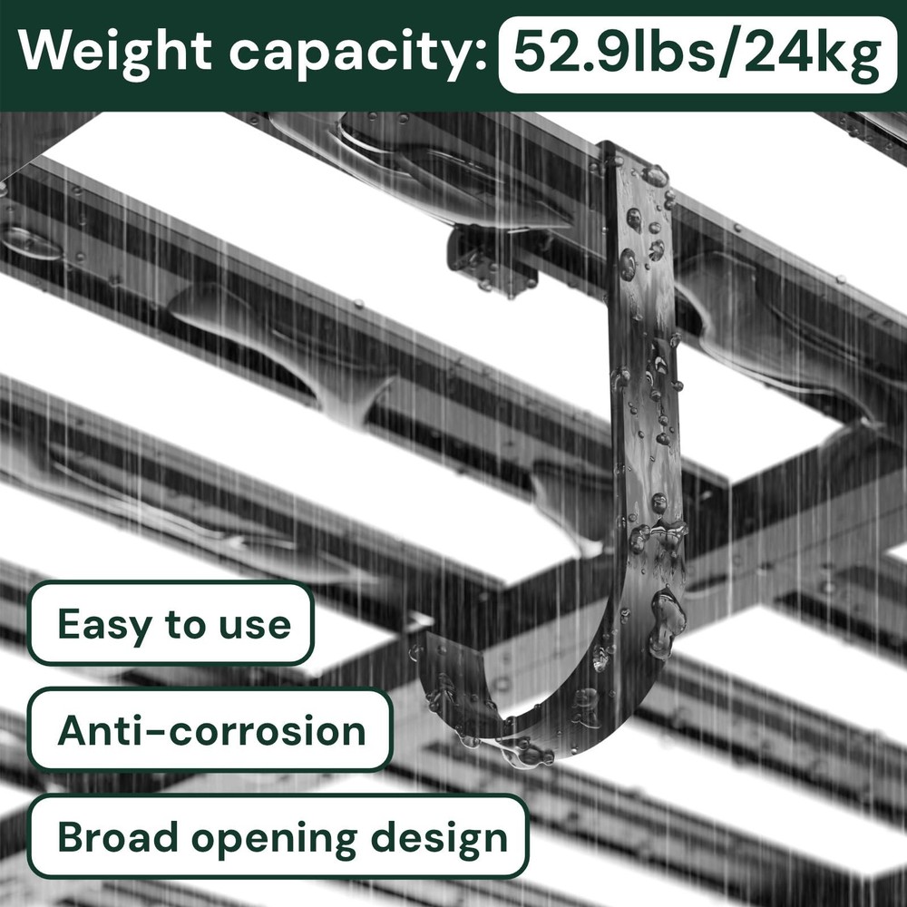 Heavy-Duty 4-Pack Overhead Garage Ceiling Storage Hooks, Add-On Storage Flat ...