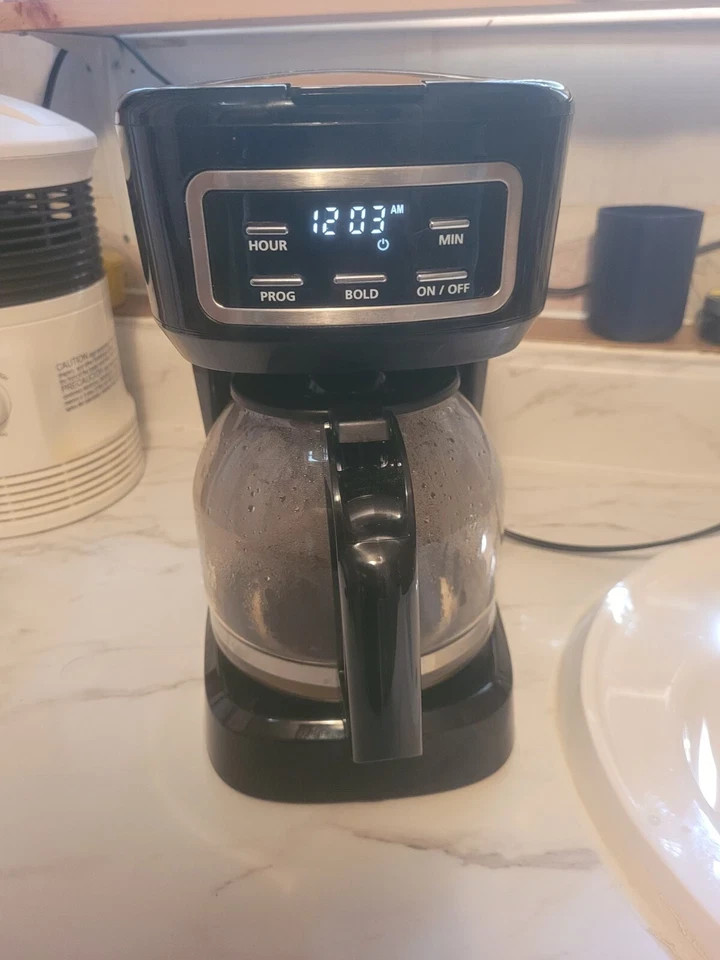 Mainstays 12 Cup Programmable Coffee Maker Black Model 552955 Drip Coffee Pot