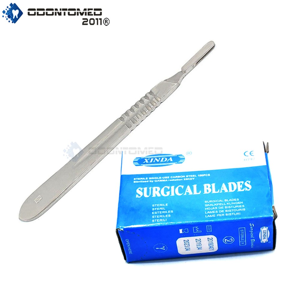 Scalple Handle # 4+ 30 Sterile Surgical Blade # 22 Surgical Instruments