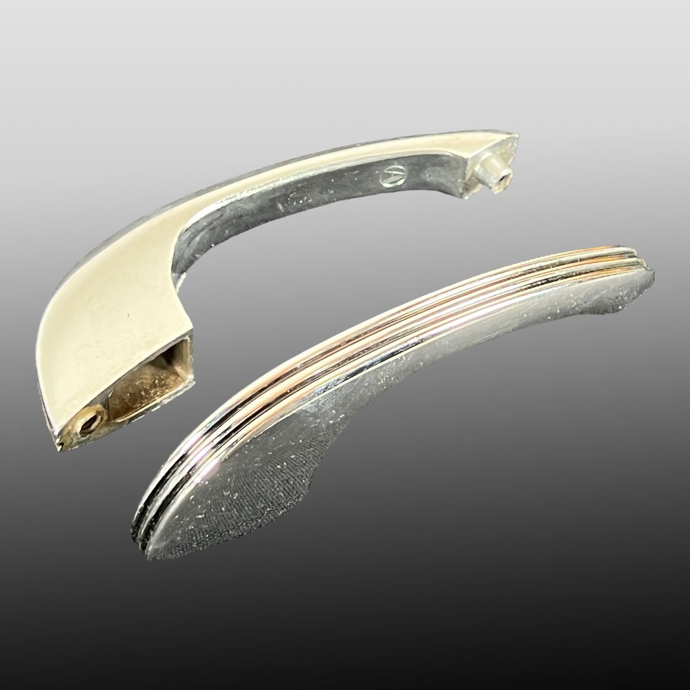 Vintage Pair Of Deco Chrome Cabinet Pulls Handles Hardware