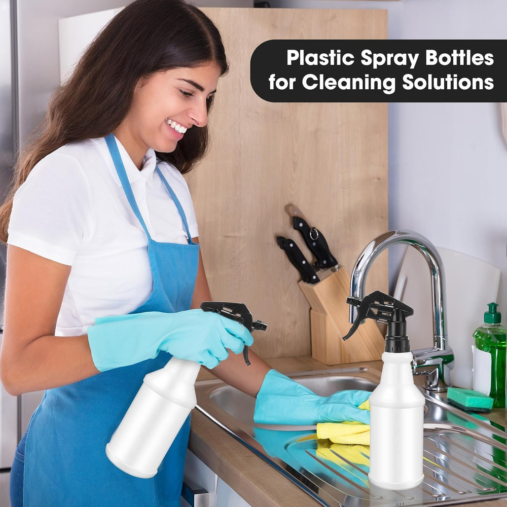 20 Pack 32Oz Plastic Spray Bottles for Cleaning, Empty Spray Bottles Bulk, Adjus