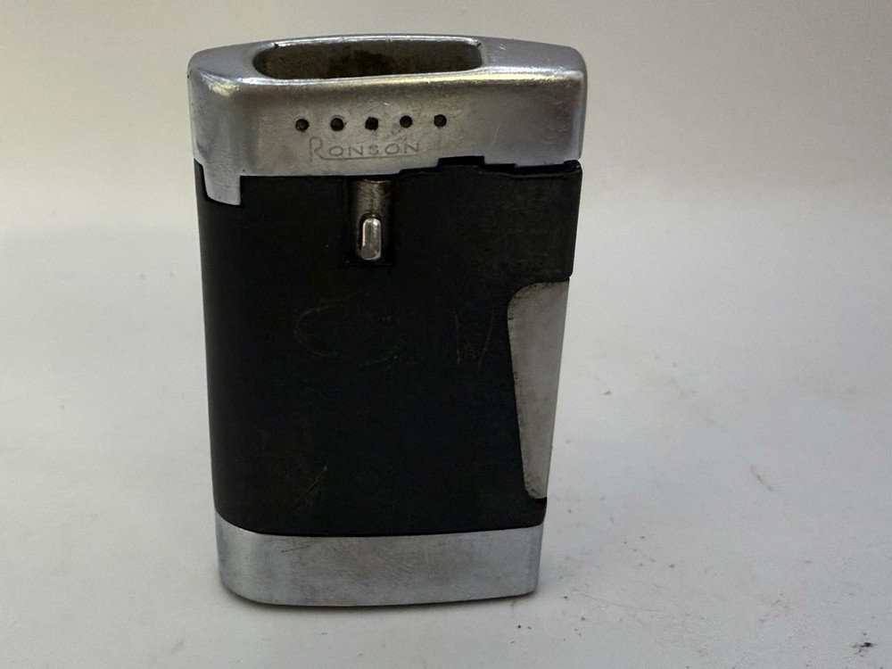 Ronson Varaflame Comet Butane Lighter Un-Tested -Marbled Grey & Black