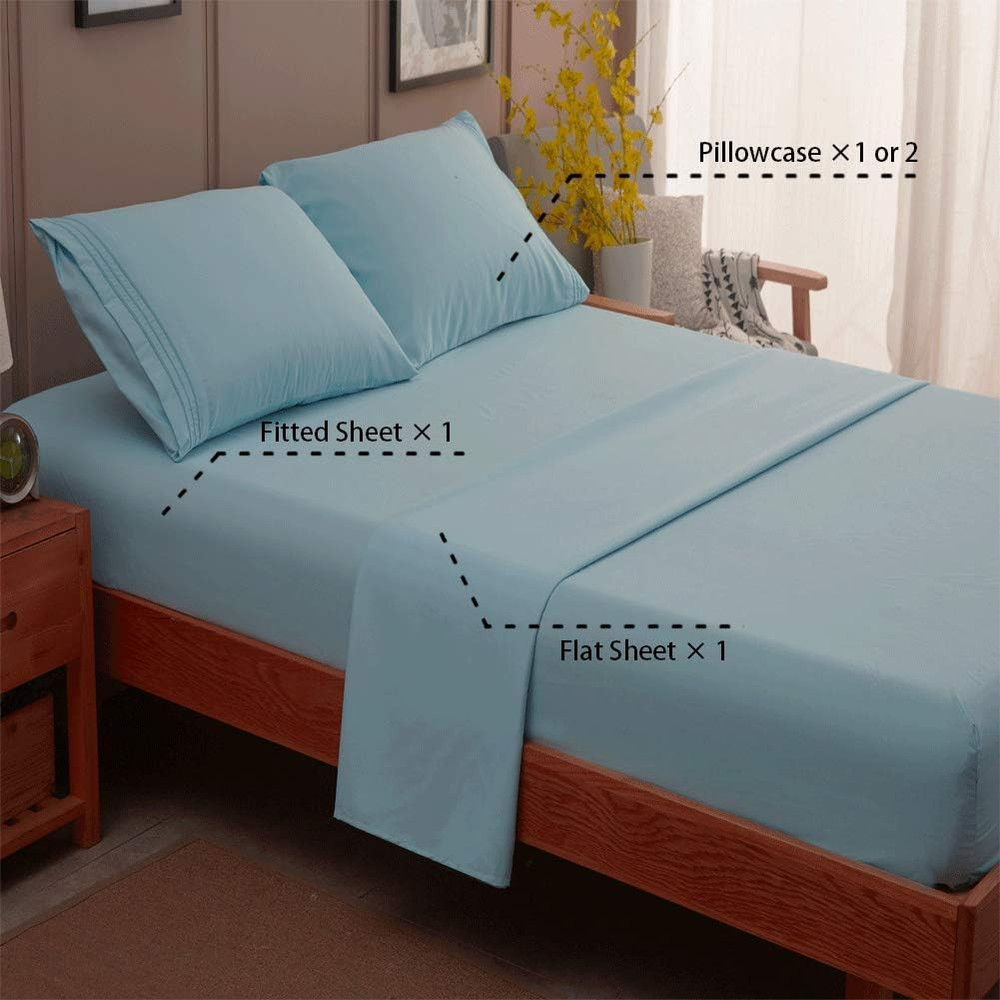 Bed Sheet Set Super Soft Microfiber 1800 Thread Count Luxury Egyptian Sheets 16-