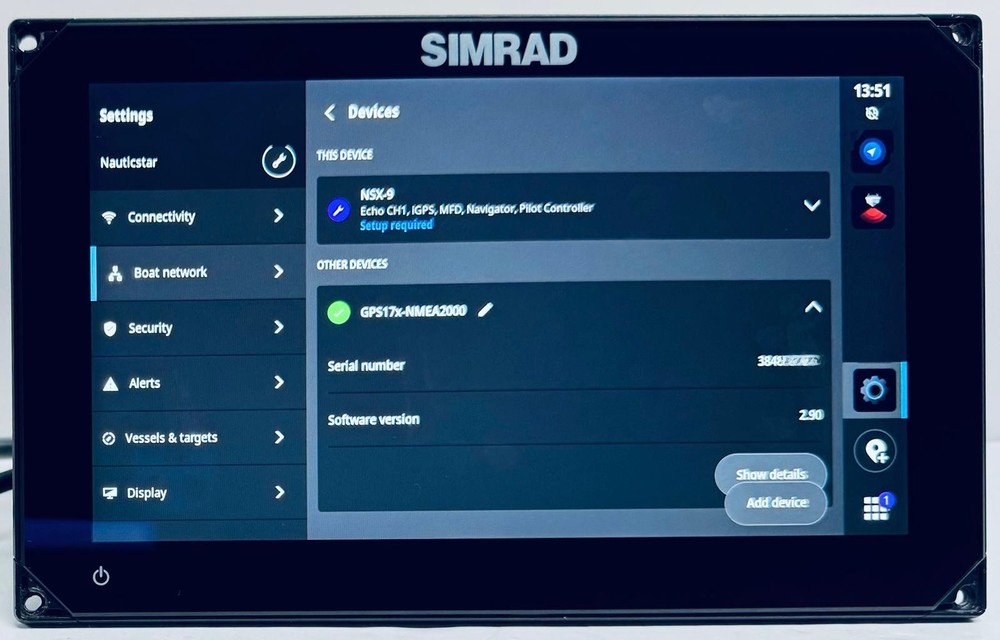 Simrad NSX 9 Chartplotter GPS | C-MAP MFD Display NXS 3009