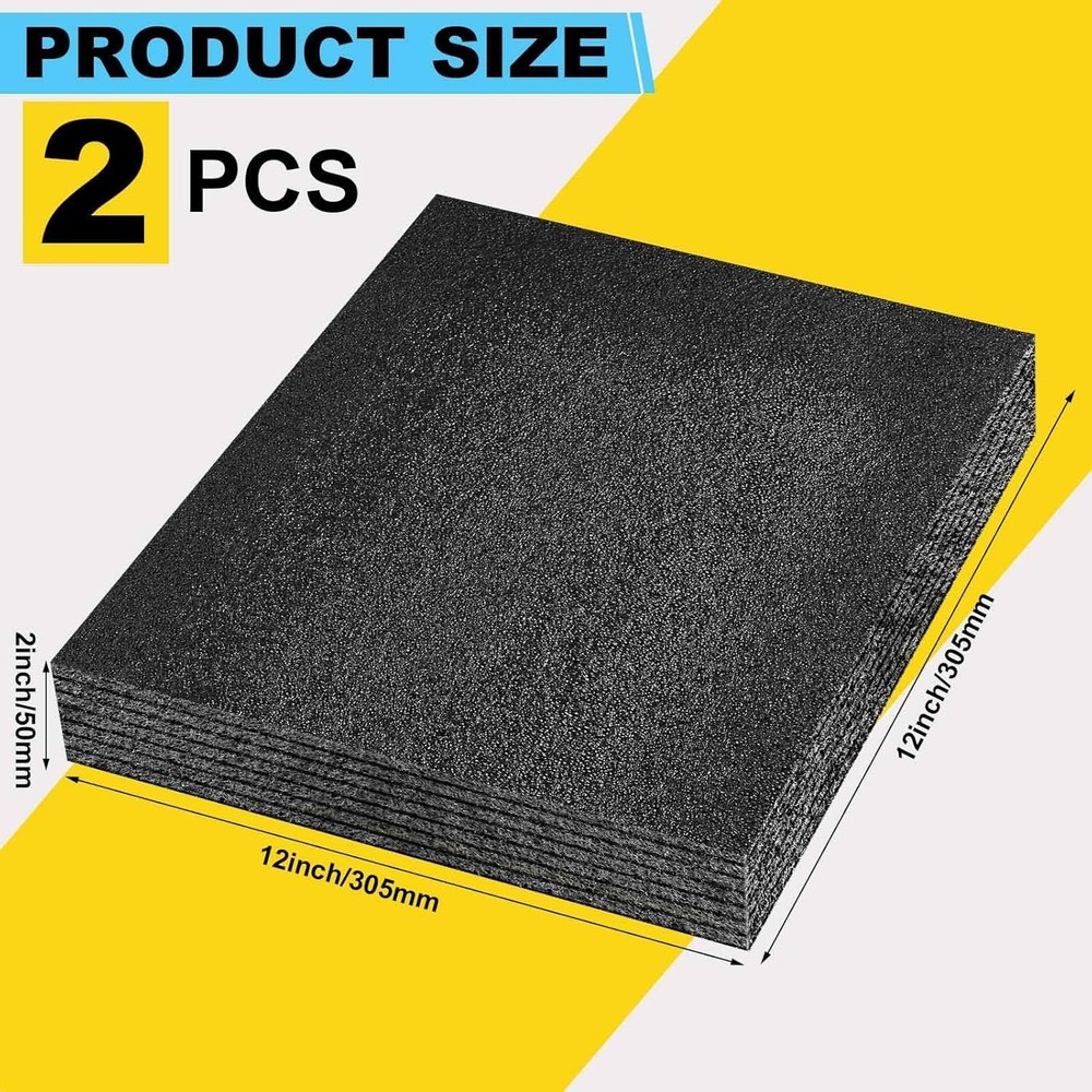 2 Pcs Customizable Polyethylene Foam Packing Inserts for Cases Thick Polyethy...
