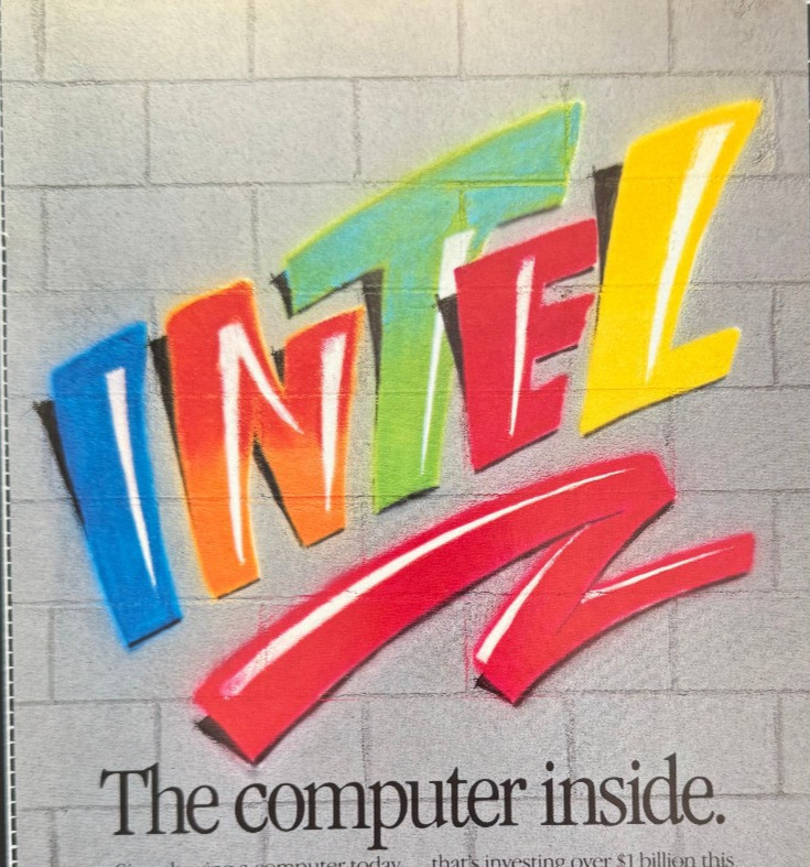 INTEL The Computer Inside Technology Processor Power Vintage Print Ad 1991