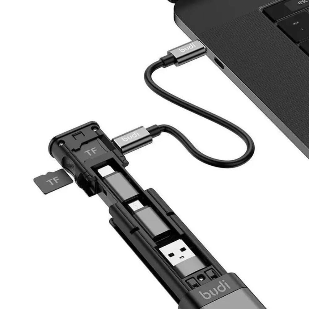 Multi-functional USB C Data Transfer SD TF SIM Cards Storage Box Phone Holder Fo