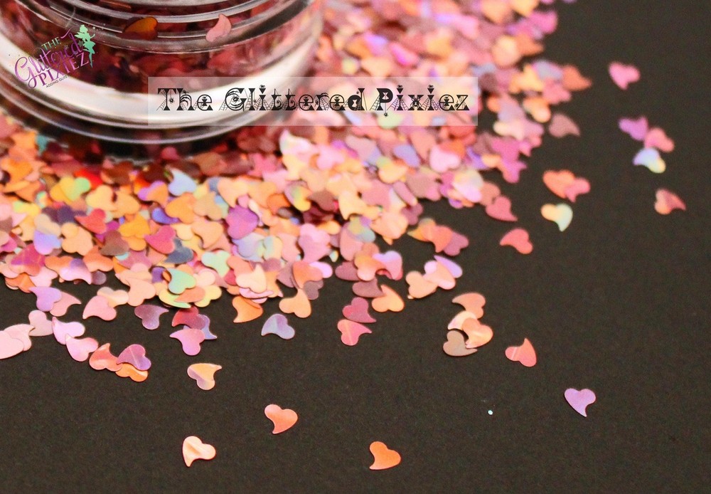 CURVED HEART glitter in Holographic Puppet - Pixie Shapes!