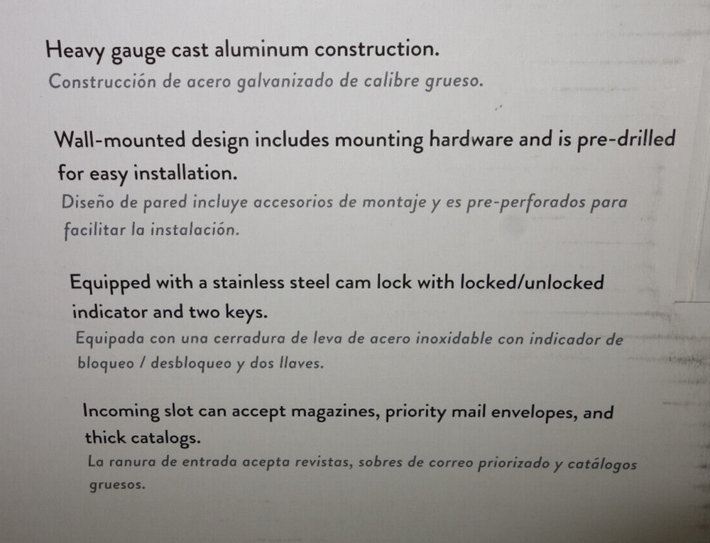 ARCHITECTURAL MAILBOXES Maison Aluminum Locking Wall Mount Rubbed Bronze, Brown