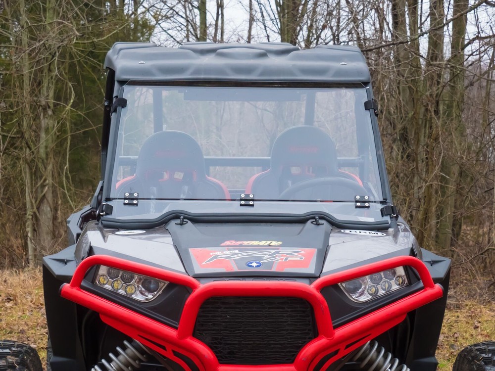 SuperATV Polaris RZR 900 Flip / Fold Down Clear Scratch Resistant Windshield
