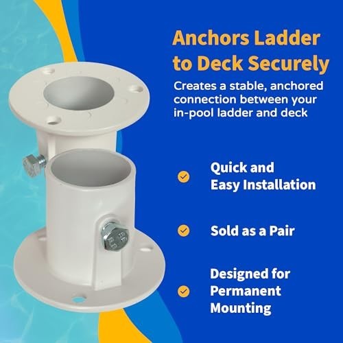 Aluminum Deck Flanges for Above Ground Pool Ladder - Durable & Easy Install - Pa