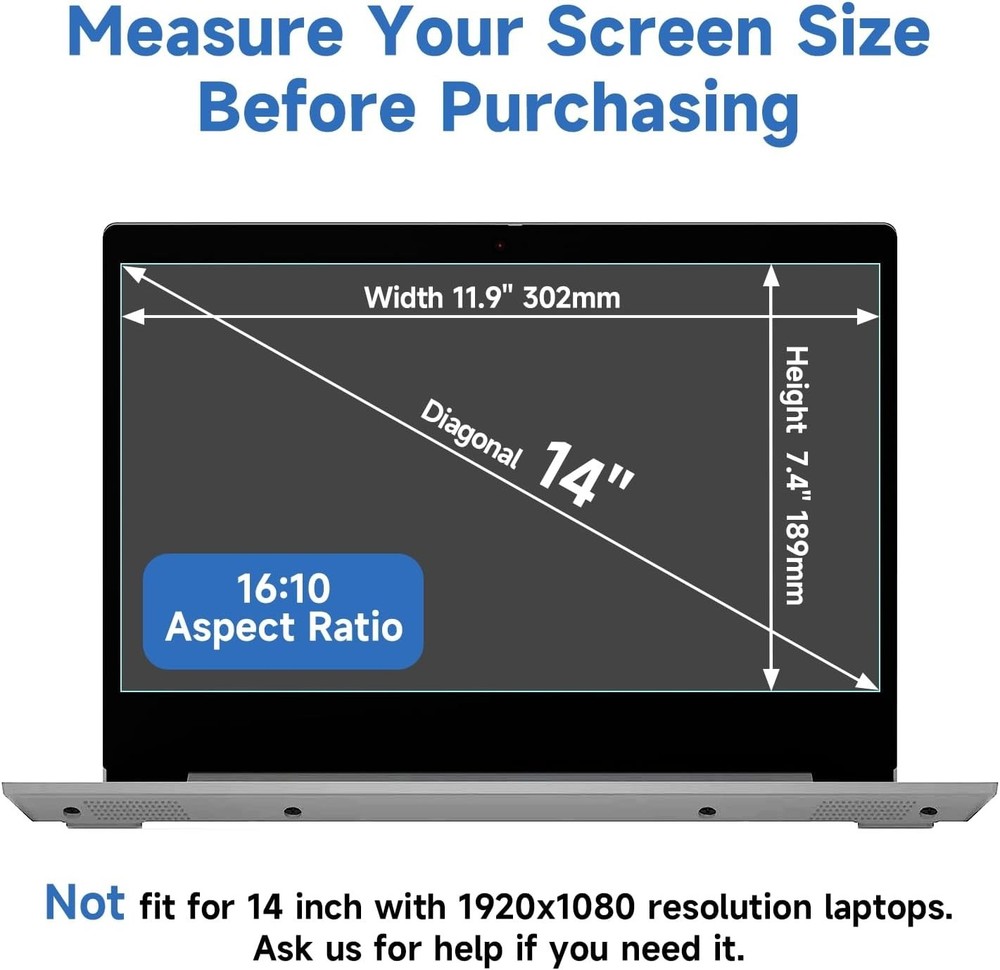 Anti Glare Screen Protector for 14" Laptop (2 Pack)