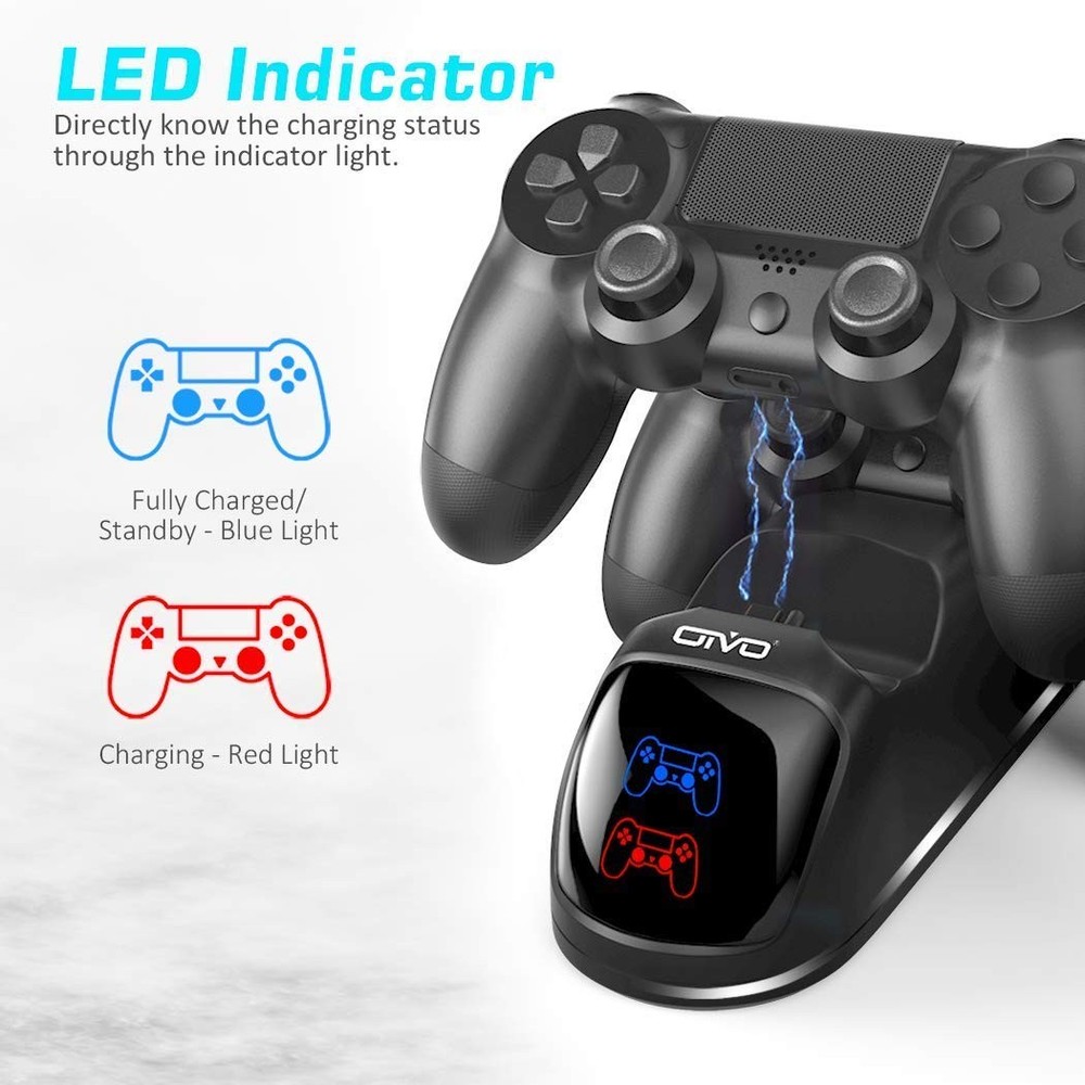 PS4 Controller Charger Dock Station, OIVO 1.8Hrs black
