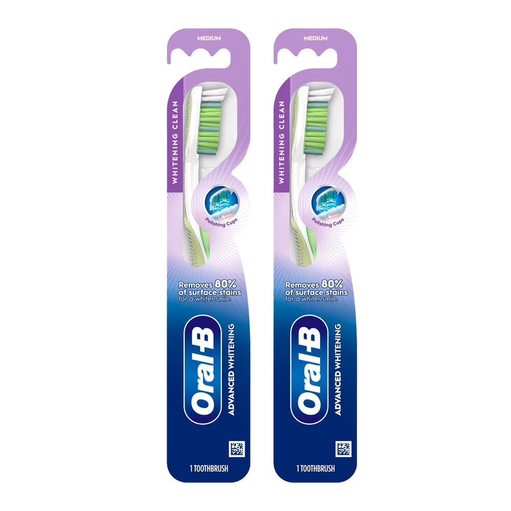 Oral-B Advance Whitening Clean Medium Toothbrush 2 CT