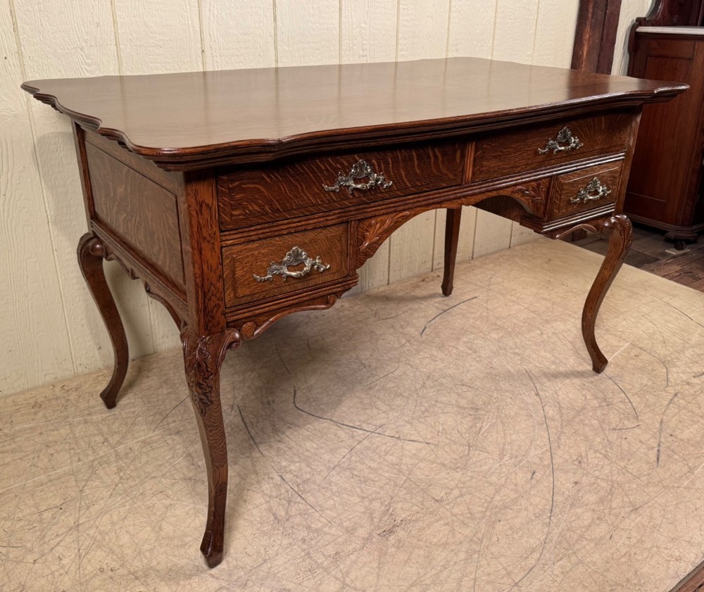 Antique Quarter-Sawn Oak Desk/Library Table