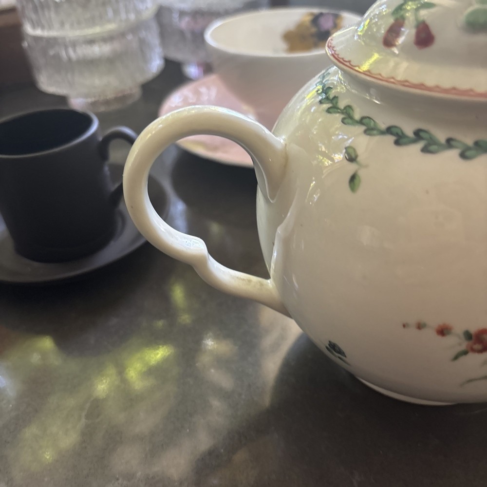 Derby Teapot Circa 1760 Flower Painted
