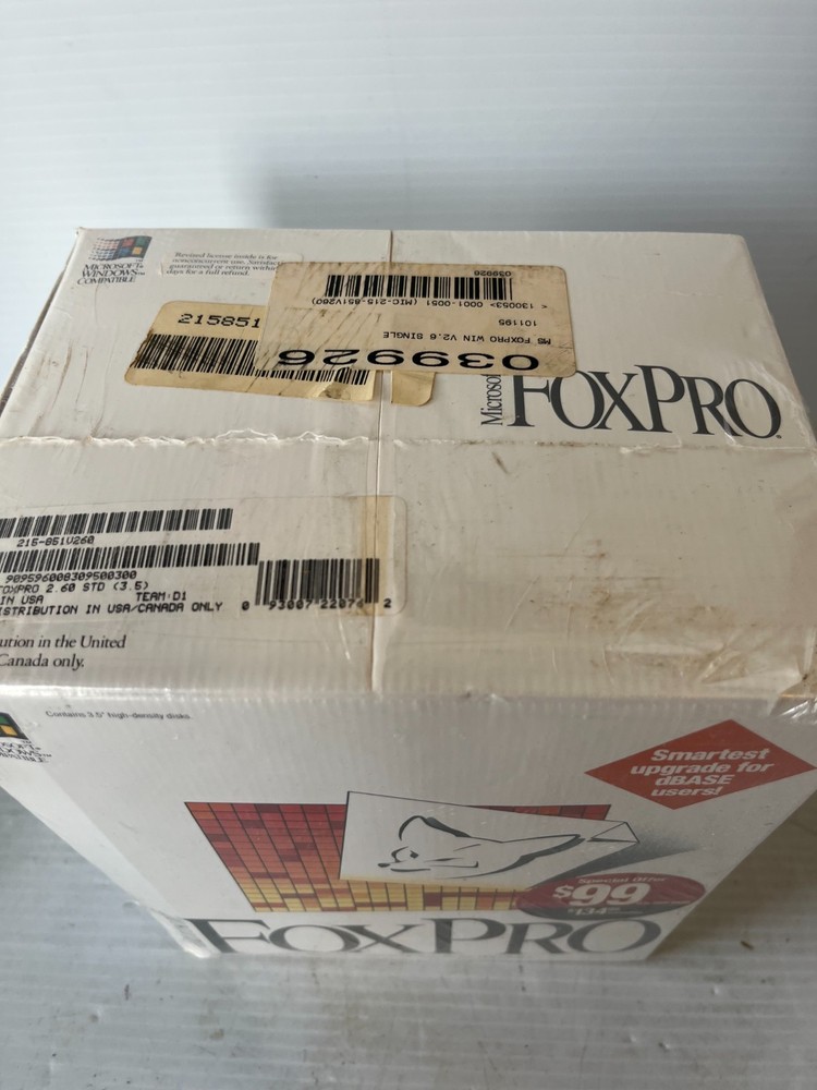 Microsoft FoxPro Database Management System Version 2.6 VTG 1994 - New Sealed