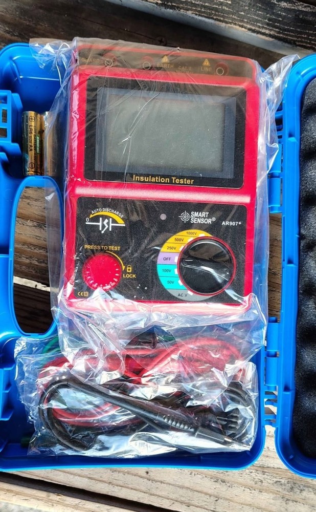 Megger Digital Voltage Insulation Meter Tester AR907A+ New- Smart Sensor