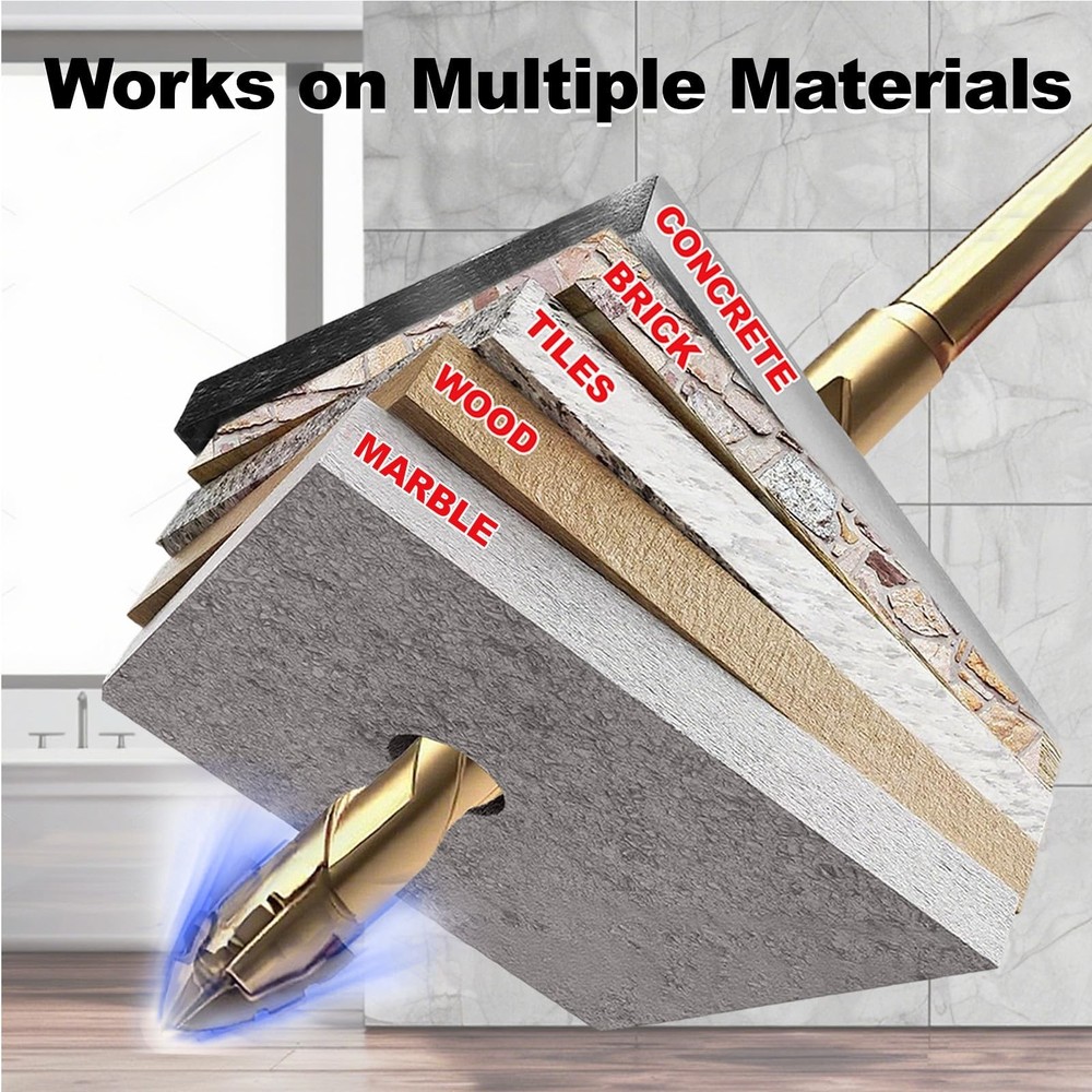 10pcs Masonry Drill Bit Set,Concrete Drill Bit Set,Four Blade Serrated Eccent...