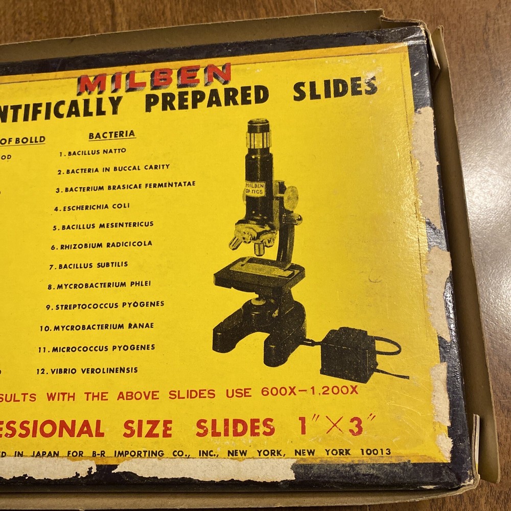 Milben Microscope 22/24 Prepared Slides Bacteria & Blood ***Missing 2 Slides***