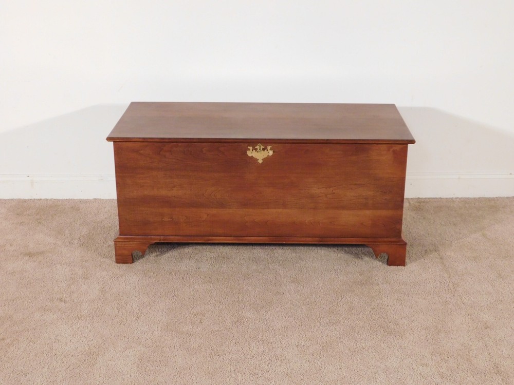 The Bartley Collection 1960s Solid Cherry Chippendale Blanket Chest ON HOLD