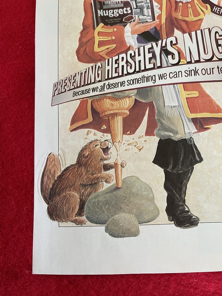 Vintage 1995 Hershey Chocolate Nuggets Candy Print Ad