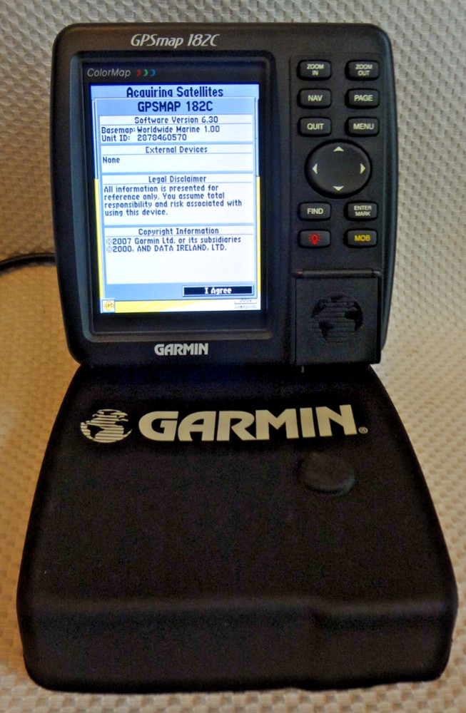 GARMIN GPSMAP 182C MARINE CHART PLOTTER FISHFINDER GPS UNIT w/ KNOBS & COVER