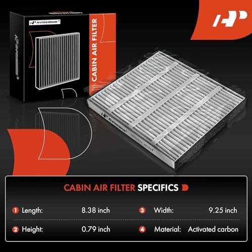 2-PC Under Driver Side Dash Cabin Air Filter with Activated Carbon Compatible