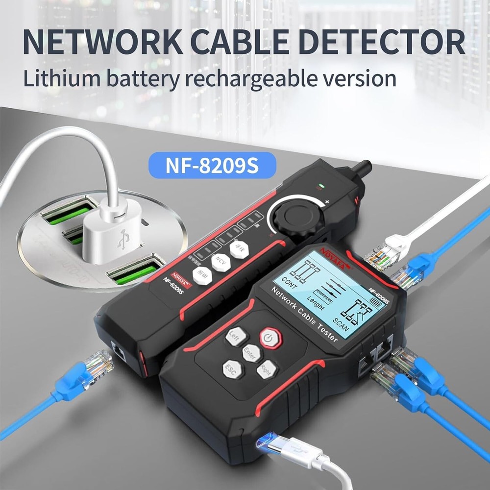 Advanced Network Cable Tester with PoE & NCV Multifunctional Scan Mode Cable NEW