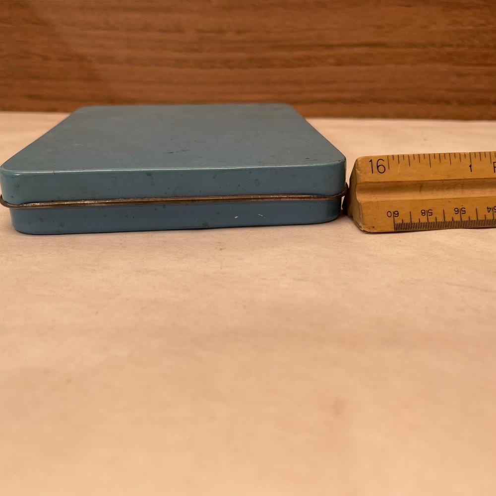 Vintage Tin Pocket Tool Kit Metal Blue Sockets & Screwdriver