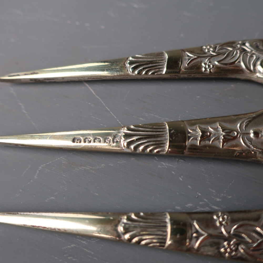 Antique Victorian Silver Plated 3 Prong Bread Fork Serving Fork