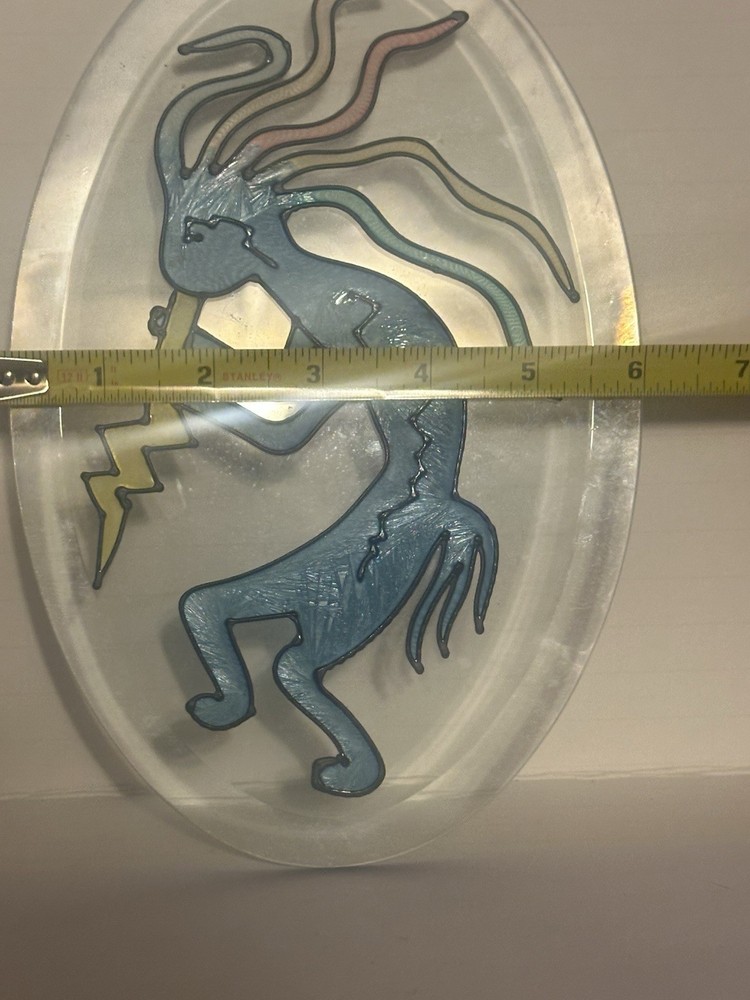 Hand-painted Native Kokopelli Sun-catcher Oval Wall Decor