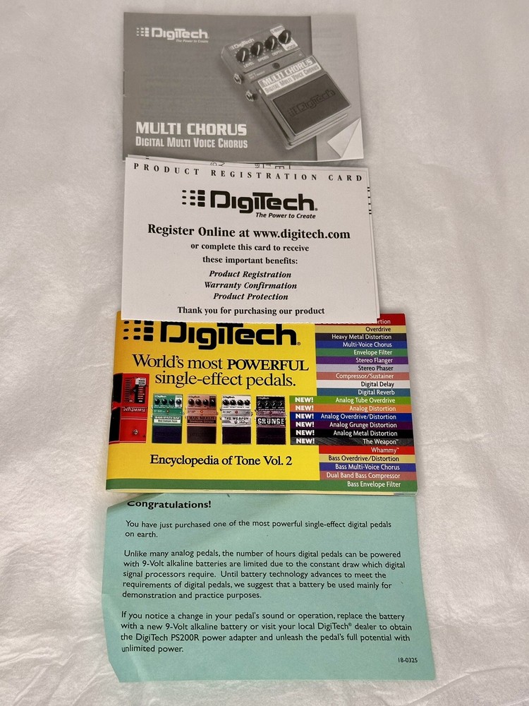 Digitech X-Series Multi Chorus Digital Multi Voice Chorus Guitar Effects Pedal