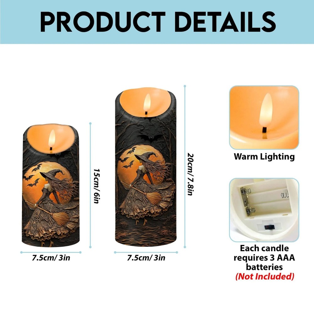 Custom Witch LED Light Candle Salem Witch Halloween Gift Witch Lovers Decor