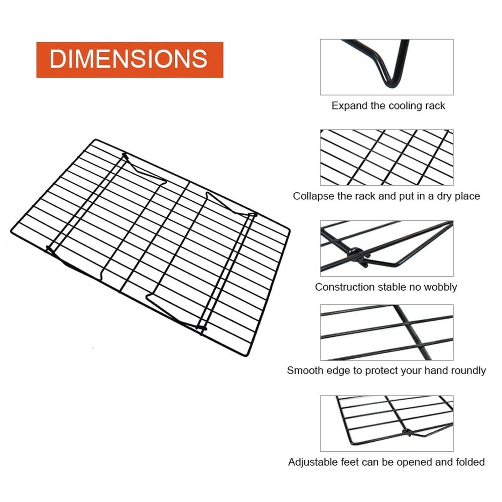 3-Tier Stackable Cooling Racks, Stainless Steel Wire Rack Baking Rack Oven Ra...