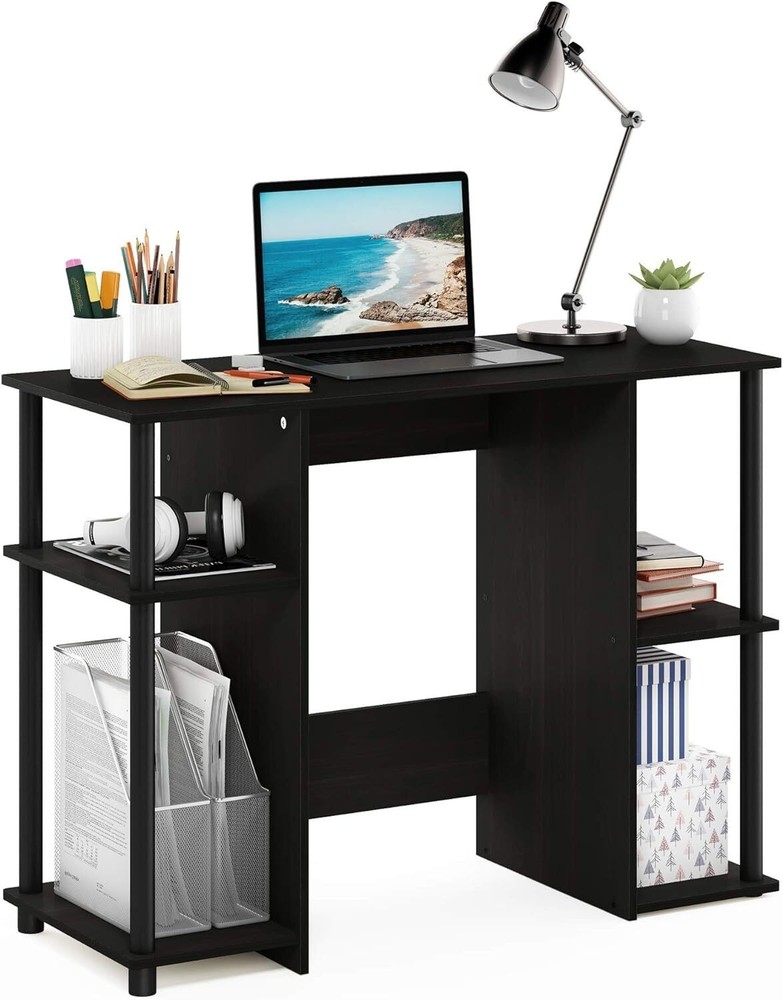 Computer Study Desk Open Storage Shelves Engineered Wood Writing Table Bedroom