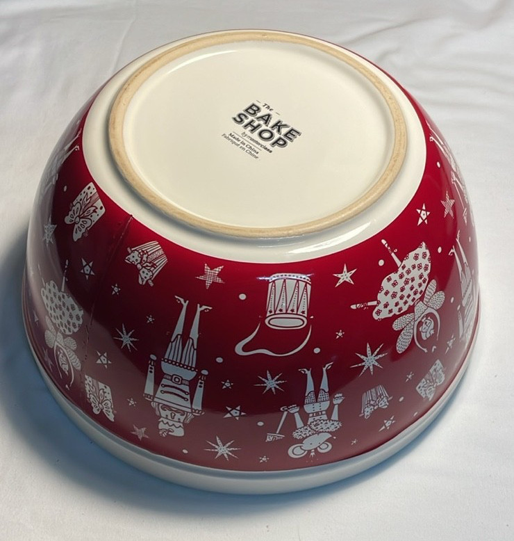 The Bake Shop Large Christmas Mixing Bowl Nutcracker