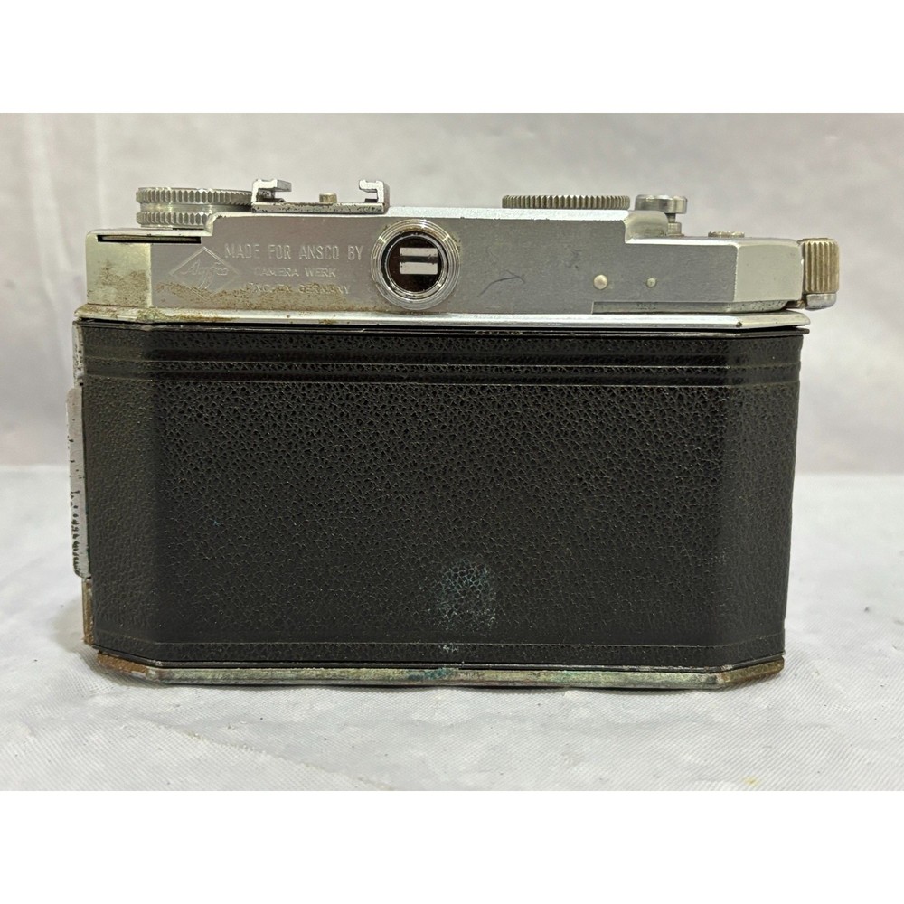Ansco Karomat Rangefinder Camera w/ Synchro Compur Shutter & Leather Case AS IS