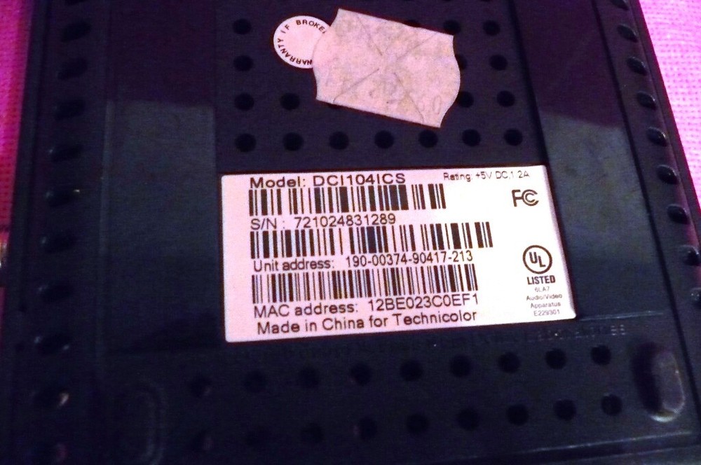 Technicolor Digital Transport Adapter DCI104ICS Remote/ Power Supply UNtested