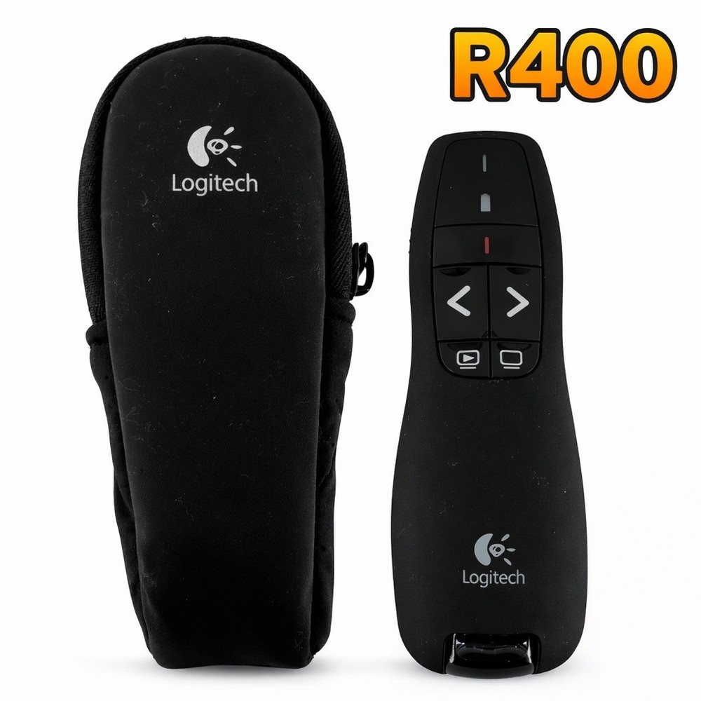 Logitech R400 Laser Presentation Remote Clicker - USB Wireless - Tested & Works