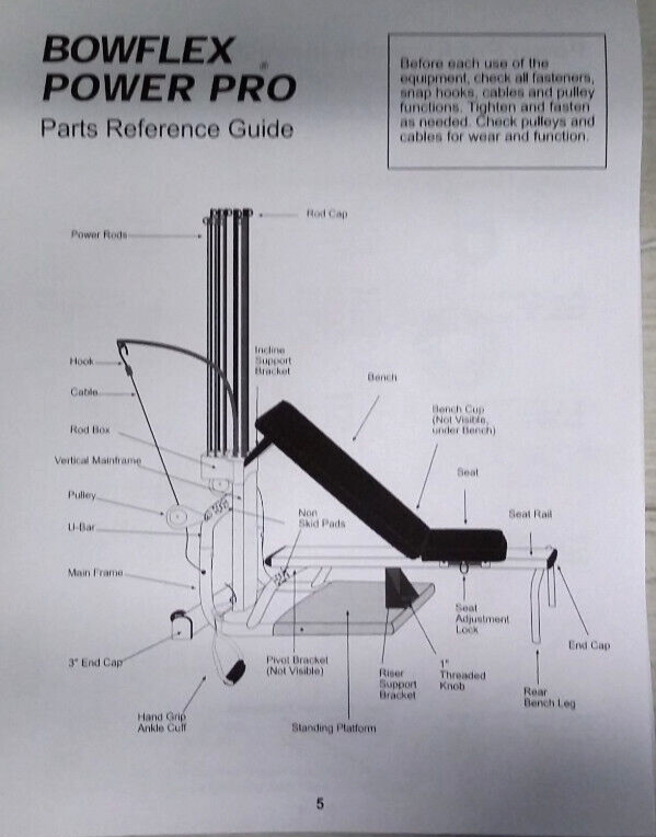 Bowflex Power Pro Assembly Manual Instructions